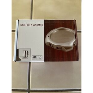 USB Hub And Warmer -4 Ports NEW‎ Silver Colored